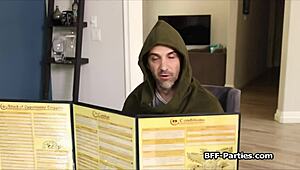 Four girlfriends indulge in a group game with the dungeon master