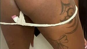 watch this ebony slut squirt all over the place