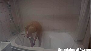 Blonde Teen Ex-Girlfriend Enjoys Solo Pool Bathing Session