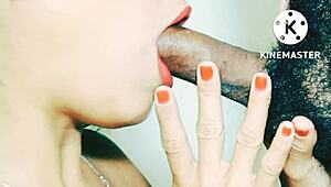 close-up fetish with red lips in slow motion, what do you see?