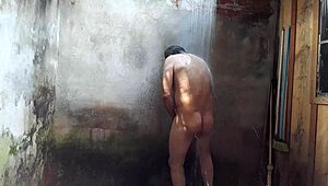 Amateur Gay Shower Encounter Turns Steamy with Passionate Kissing and Touching