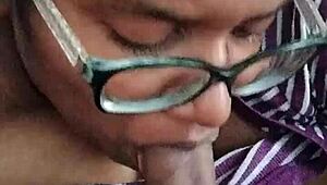 Watch Her Suck With Glasses On!