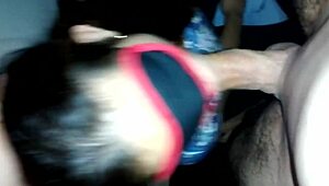 Amateur girlfriend gives masked blowjob in pov cfnm scene