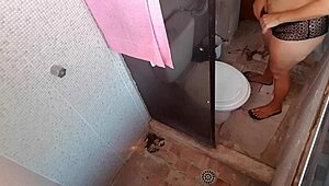 Wow, hidden bathroom cam catches my friend’s wild reaction!