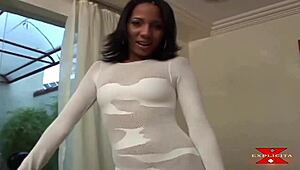 Watch this latina take double penetration!