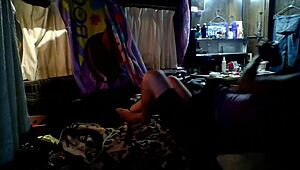 an older petite amateur woman films her everyday moments in a cozy home setting