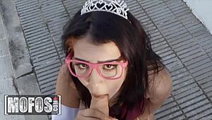 kitty love gets pounded in the pedestrian lane on her birthday