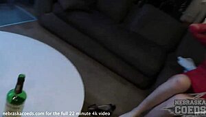 Watch this hot petite blonde Candice cosplay dancing and masturbating on the table