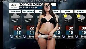 Weather Girl Intensely Masturbates Wet Pussy, Losing Mind Over Tight Ass and Big Butt