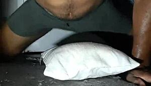 Muscular Bodybuilder Desperately Humps Pillow, Craving Big Black Cock