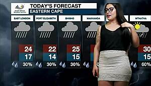 Weather Girl Intensely Masturbates Wet Pussy, Losing Mind Over Tight Ass and Big Butt