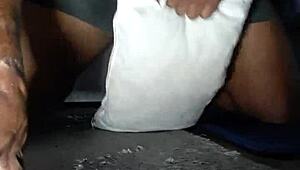 Muscular Bodybuilder Desperately Humps Pillow, Craving Big Black Cock