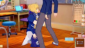 Fate grand order altria pendragon gets big tits rubbed in 3d hentai animation