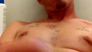 Bisexual guy jerks off in bathtub pool scene