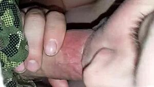 Amateur Husband Gets Blowjob and Creampie Sex with Wife