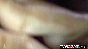 An ebony amateur starts with her feet, toes teasing in a casual footjob story.