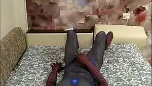 spiderman biker in spandex masturbation