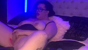 Hot solo brunette plays for 20 minutes with intense orgasm in lingerie.