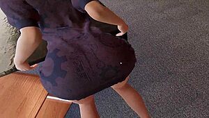 Big Tits Slut Sucks Cock with Dildo Toys