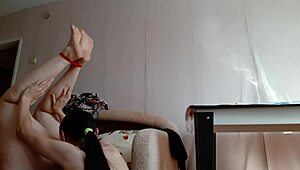 I tied her legs for that intense orgasm, girls flying high 😍