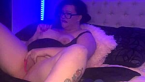 Hot solo brunette plays for 20 minutes with intense orgasm in lingerie.