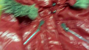 i cum hard on my sister-in-law's delicious nylon jacket