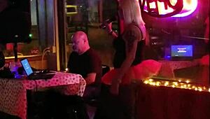 At the tranny party, the blonde shemale gets wild with everyone