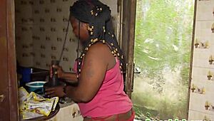 Boyfriend intensely sucks and eats pussy in the kitchen