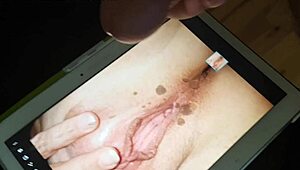 Why give denistania a cumshot tribute with cock masturbation?