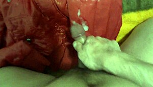 i cum hard on my sister-in-law's delicious nylon jacket