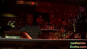 yo, peep this cfnm strapon femdom pegging teen 18+ jerking cock in 3some