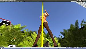 I admire the beautiful blonde dancing seductively on the pole