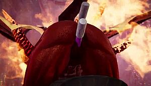 Demon Queen Of Hell Tests Various Dildos For Halloween