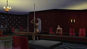 The Sims 4 Strip Club Gameplay Part 3: Teen Dancer Teases with Handjob and Creampie in Night Club Fun