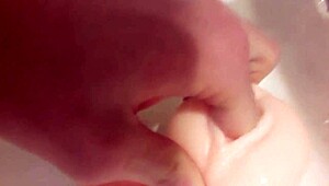 I can't get enuf of that muscular latina's tight pussy with toys in the bathroom, it's so delish