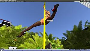 I admire the beautiful blonde dancing seductively on the pole