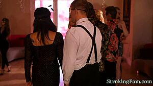 Orgy madness with milfs and teens at home