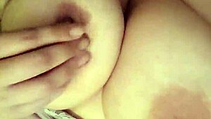 milf up early to play with big tits and ass