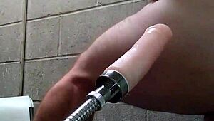 gay boy joey shags gaping ass with machine in intense anal session