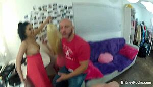 i'm with britney amber in this hot threesome, her huge tits bouncin as we cum