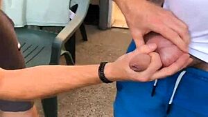 Watch this straight guy play with his dick! Is he turning gay?