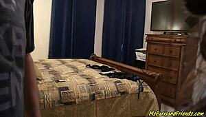 He will never mind her again as she rides him hard for a creampie orgasm