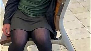 playing in public with a lovense lush toy teasing strangers