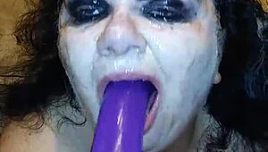 ms tl deepthroats dildo with gagging 😩