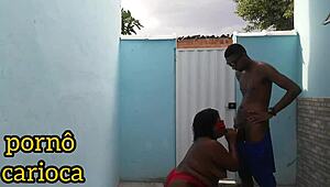 Morena BBW Fucks Cousin With Monster Cock In Rio Backyard