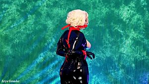 feeling the intense seduction from this sexy fetish milf in latex, teasing arya grander with her big ass and tits, worshiping every inch