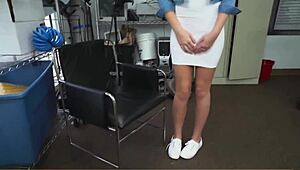 Naive blonde takes huge cock doggystyle at office with no mercy