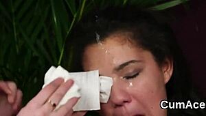 feisty idol, take this sperm shot on my face... gulping every drop of cream!