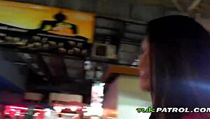 Kinky ASIAN Girl in HOT Black Lingerie GETS FUCKED Outdoors