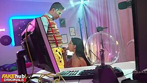 FAKEHUB'S digital young lady with NATURAL BEAUTY gets RENDERED for PHYSICAL LOVE in a parody style